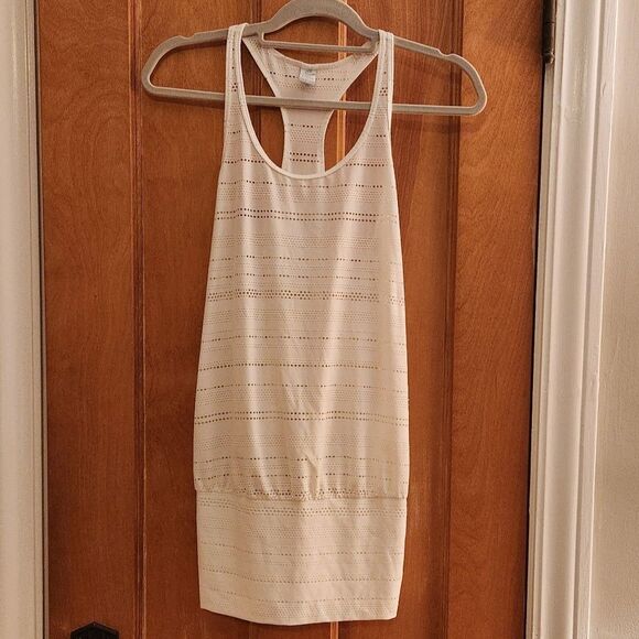 White Prana Ambrosia Racerback Tank, Athleisure Beach Breathable Workout Sz S - Picture 9 of 9